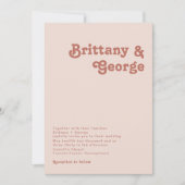 レトロシンプルビベス |赤面ピンク結婚式招待状 招待状 (正面)