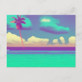 レトロシンプルビーチはがき ポストカード (正面)
