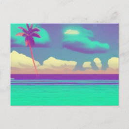 レトロシンプルビーチはがき ポストカード