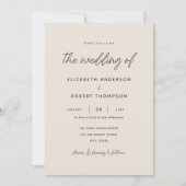 レトロシンプルビーチサンド海サマー結婚ズ 招待状 (正面)