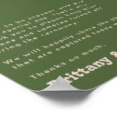 レトロシンプルビーブオリーブグリーン無詰め式 ポスター (角)