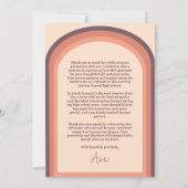 レトロシンプルピンクアーチ写真卒業ありがとう サンキューカード (裏面)