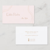 レトロシンプルピンク美容師美しいサロン 名刺 (正面/裏面)