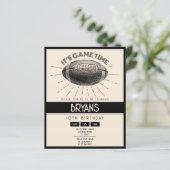 レトロシンプルブラックサッカーバジェット誕生日招待状 (スタンド正面)