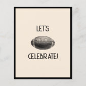 レトロシンプルブラックサッカーバジェット誕生日招待状 (裏面)