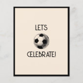 レトロシンプルブラックサッカーバジェット誕生日招待状 (裏面)