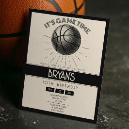 レトロシンプルブラックバスケットボールバジェット誕生日