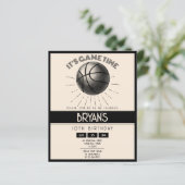 レトロシンプルブラックバスケットボールバジェット誕生日 (スタンド正面)