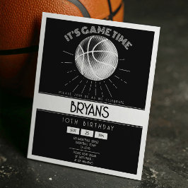 レトロシンプルホワイトバスケットボール予算誕生日