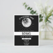 レトロシンプルホワイトバスケットボール予算誕生日 (スタンド正面)