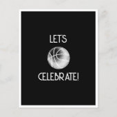 レトロシンプルホワイトバスケットボール予算誕生日 (裏面)