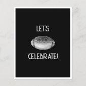 レトロシンプルホワイトフットボールバジェット誕生日招待状 (裏面)