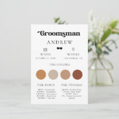 レトロシンプルボウタイグロムスマン結婚の情報カード 招待状 (スタンド正面)