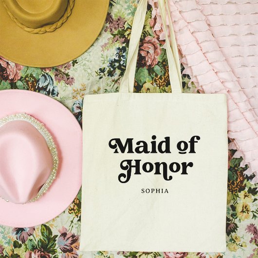 レトロシンプルボホタイポグラフィ |メイド・オブ・オーナー（花嫁付き添い人） トートバッグ