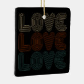 レトロシンプルラブタイポグラフバレンタイン |オーナメント セラミックオーナメント (右)