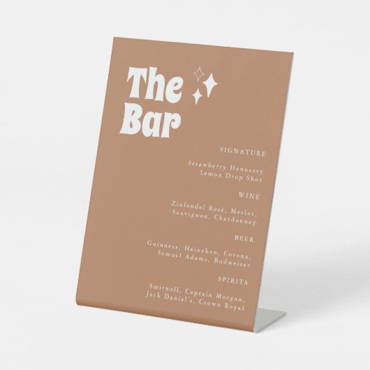 レトロシンプルヴィンテージモダンの結婚バー徴候 台座サイン (正面)