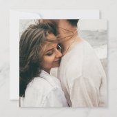 レトロシンプルヴィーブオリーブグリーンスクエア結婚フォトズ 招待状 (裏面)