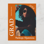 レトロシンプル写真卒業招待状はがき ポストカード (正面)