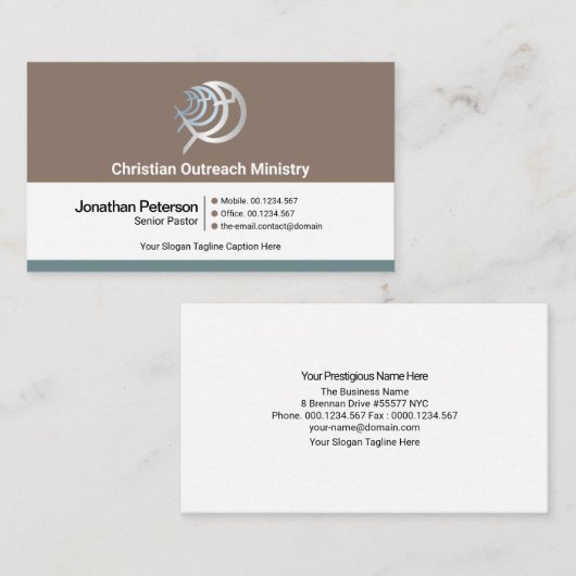 レトロシンプル列層キリスト教省 名刺 (正面/裏面)