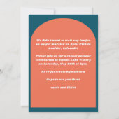 レトロシンプル幾何学的フォトティール(緑がかった色)我々はパーティーを駆け落とし 案内状 (裏面)