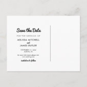 レトロシンプル手書きフォント写真の保存日付 案内ポストカード (裏面)