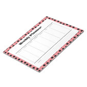 レトロシンプル水玉模様週間プランナー ノートパッド (アングル)