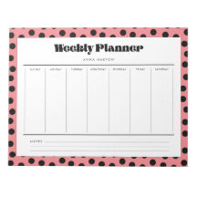 レトロシンプル水玉模様週間プランナー