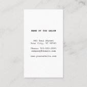 レトロシンプル白黒シザー美容師 名刺 (裏面)