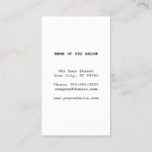 レトロシンプル白黒シザー美容師 名刺 (裏面)