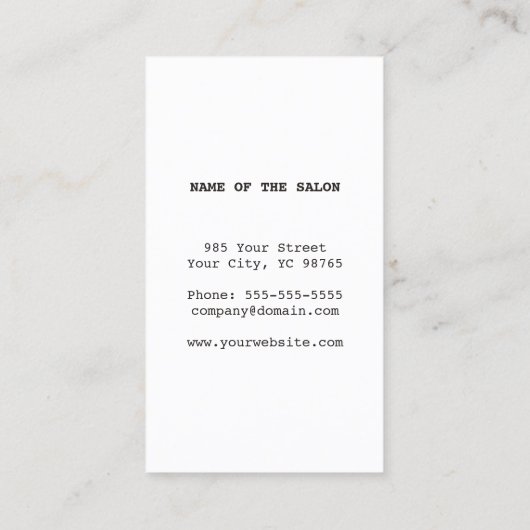 レトロシンプル白黒シザー美容師 名刺 (裏面)