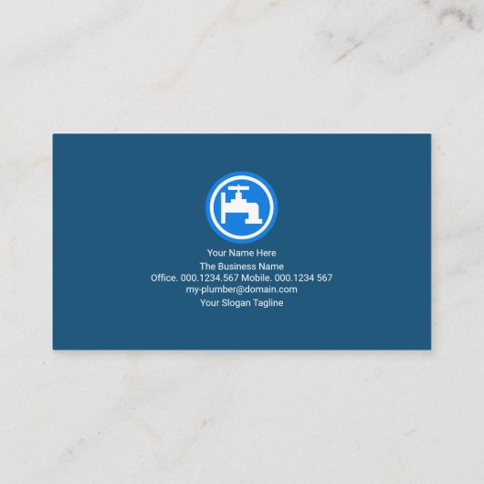 レトロシンプル配管工看板配管工事請負業者 名刺 (裏面)