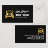 レトロシンプル金ゴールドトラック輸送 名刺 (正面/裏面)