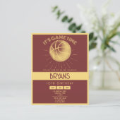 レトロシンプル金ゴールドバスケットボールバジェット誕生日 (スタンド正面)