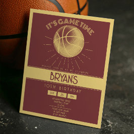 レトロシンプル金ゴールドバスケットボールバジェット誕生日