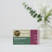 レトロシンプル·コラム·ボックス·トラック輸送 名刺 (スタンド正面)