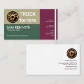 レトロシンプル·コラム·ボックス·トラック輸送 名刺 (正面/裏面)