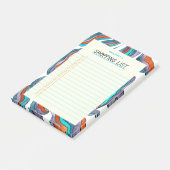 レトロシンプルGroovyブルーラインショッピングリスト ポストイット (アングル)