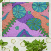 レトロシーガーデン抽象芸術   キッチンタオル (折り畳み)