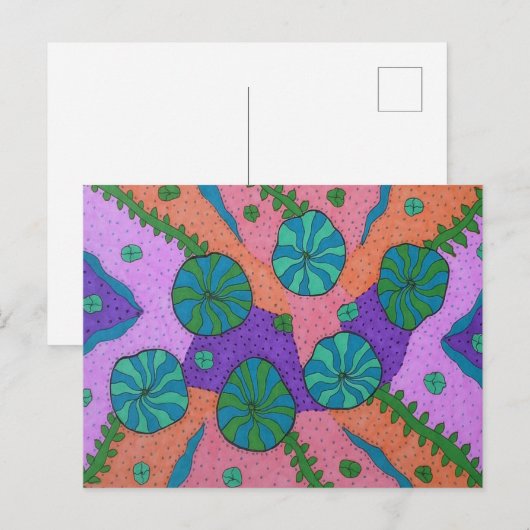 レトロシーガーデン抽象芸術 ポストカード (正面/裏面)