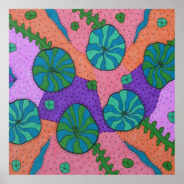 レトロシーガーデンinオレンジと紫 ポスター
