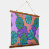 レトロシーガーデンinオレンジと紫 吊り下げ型タペストリー (傾斜あり)
