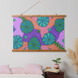 レトロシーガーデンinオレンジと紫 吊り下げ型タペストリー