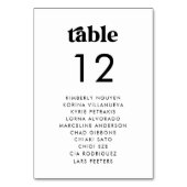 レトロシーティンググラフゲスト名ミニマル結婚リスト テーブルナンバー (裏面)