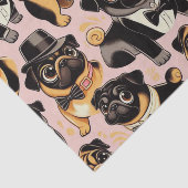 レトロシームレスかわいいパグ 薄葉紙 (詳細)