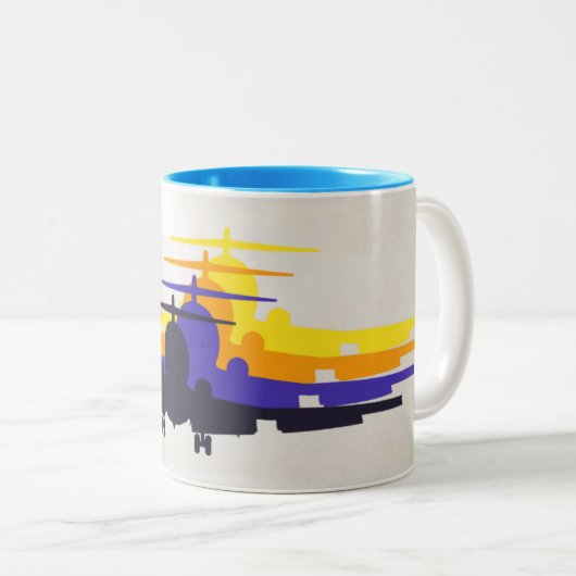 レトロジェットエイジシルーエットマグ ツートーンマグカップ (正面右)