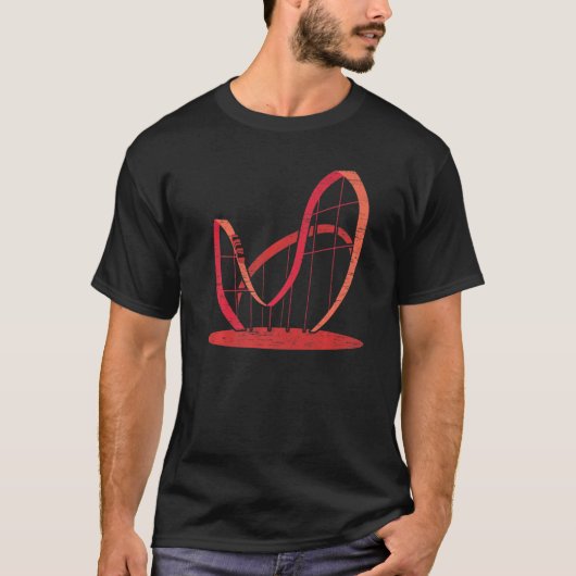 レトロジェットコースタージェットコースター遊園機乗り Tシャツ (正面)