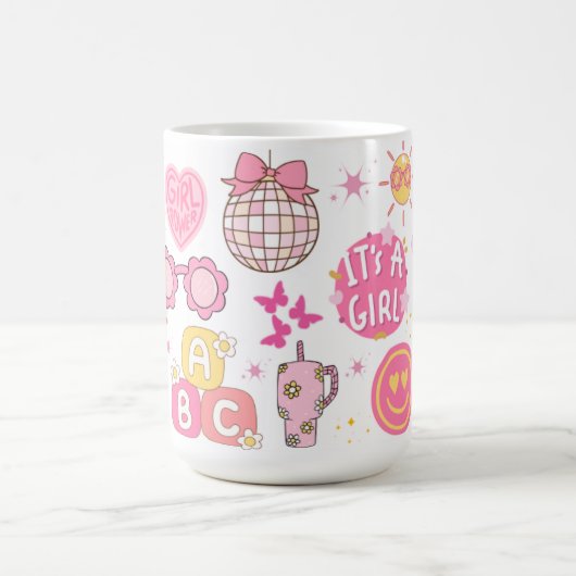 レトロジェンダーそれが女の子であることを明らかにする モーフィングマグカップ (中央)