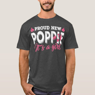 レトロジェンダー誇りを持ったが新しいポップピーを明かす女の子 Tシャツ