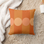 レトロジオメストライプトリ円オレンジ クッション (ブランケット)