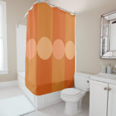 レトロジオメストライプトリ円オレンジ シャワーカーテン (インサイチュ)